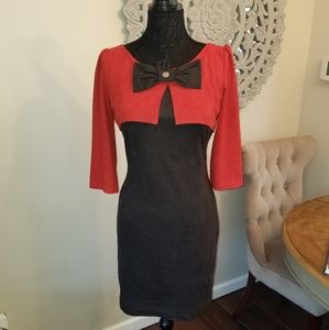 Cocktail mini dress black and red size 6